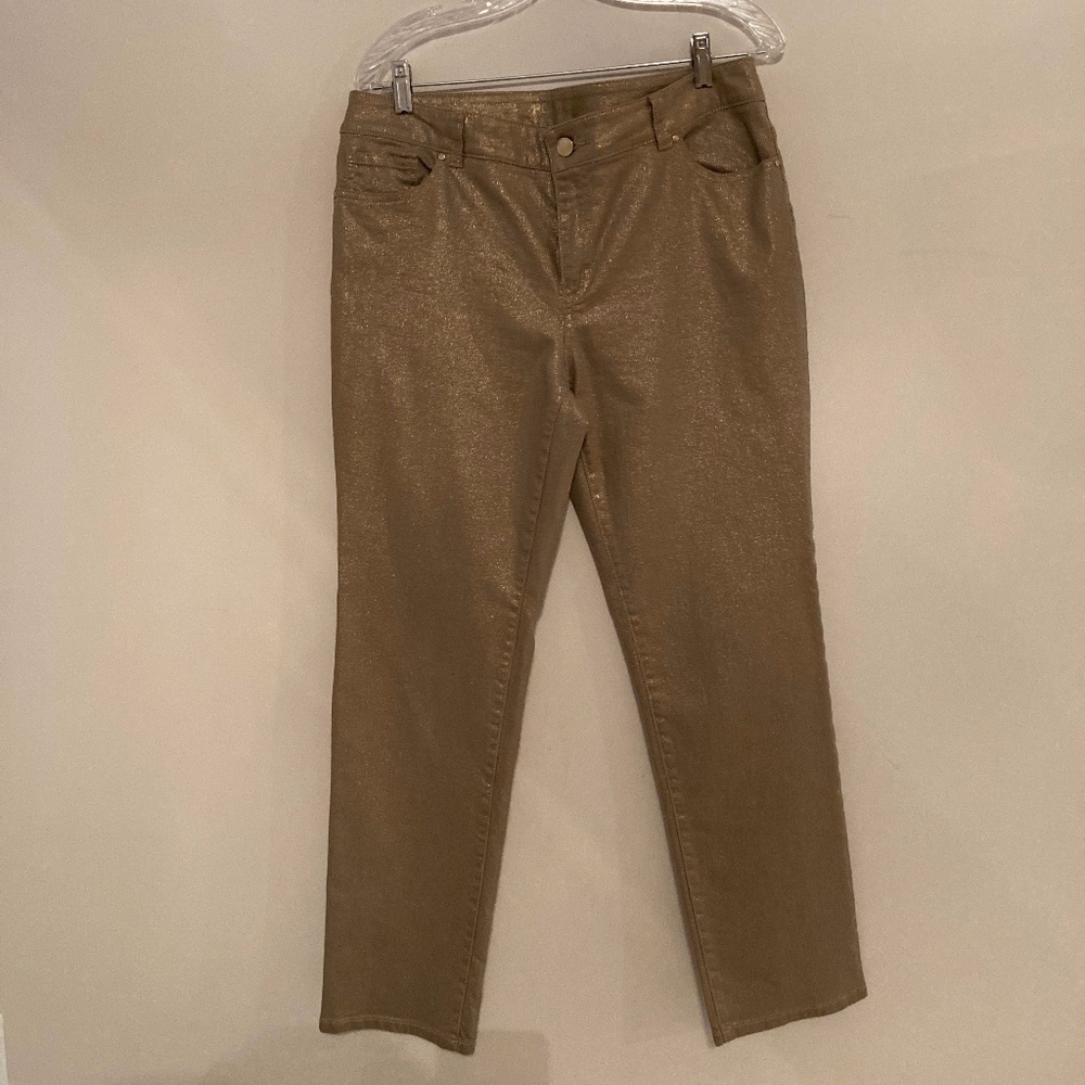 JEANS BY CHICO’S / PLATINUM / GOLD METALLIC / SIZE 1.5